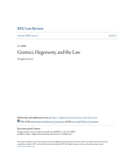 Gramsci, Hegemony, and the Law Douglas Litowitz