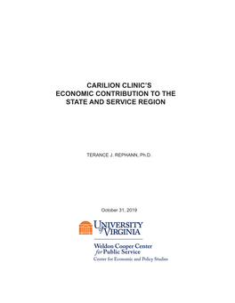 Carilion Clinic's Economic Contribution to the State And