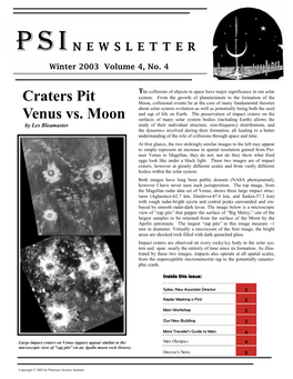 Craters Pit Venus Vs. Moon