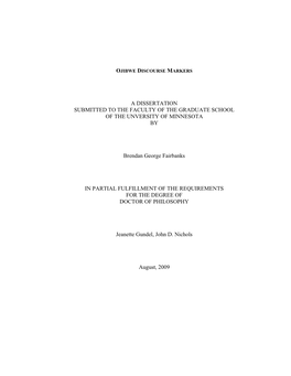 A Dissertation Submitted to the Faculty of the Graduate School of the Unversity of Minnesota By
