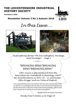 Newsletter Volume 3 No 2 Autumn 2016