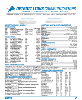 2019 Detroit Lions Schedule Lions Online Media Guide