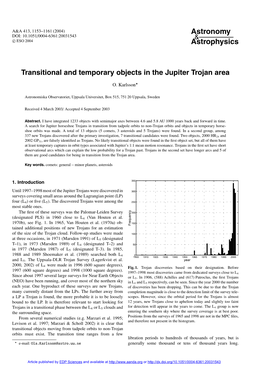 Transitional and Temporary Objects in the Jupiter Trojan Area