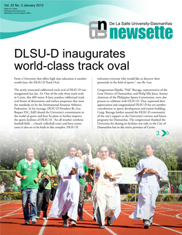 Newsette DLSU-D Inaugurates World-Class Track Oval
