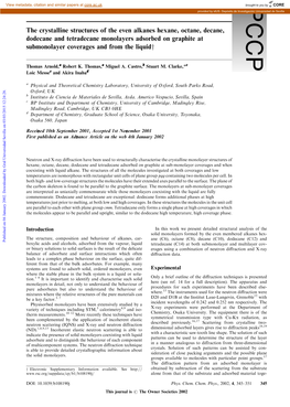 The Crystalline Structures of the Even Alkanes Hexane, Octane