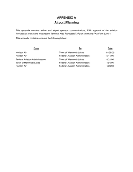 APPENDIX a Airport Planning