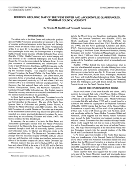 Bedrock Geologic Map of the West Dover and Jacksonville Quadrangles, Windham County, Vermont