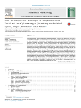 The Fall and Rise of Pharmacology – (Re-)Defining the Discipline?