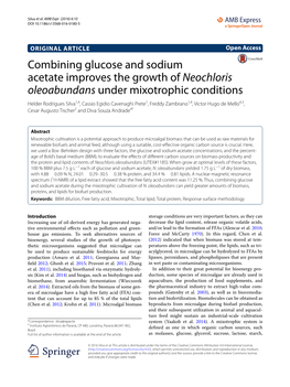 Combining Glucose and Sodium Acetate Improves the Growth Of