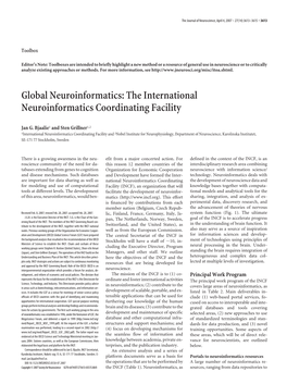 The International Neuroinformatics Coordinating Facility