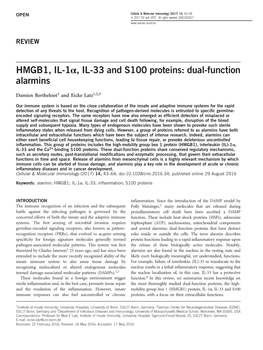 IL-33 and S100 Proteins: Dual-Function Alarmins