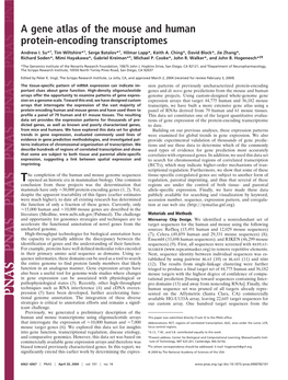 A Gene Atlas of the Mouse and Human Protein-Encoding Transcriptomes