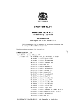 IMMIGRATION ACT and Subsidiary Legislation