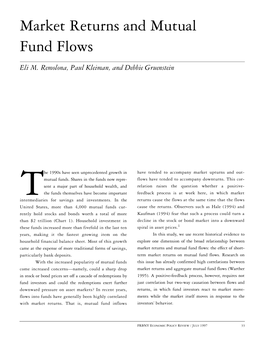 Market Returns and Mutual Fund Flows