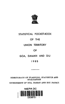 Statistical Pocket-Book of the Union Territory of Goa