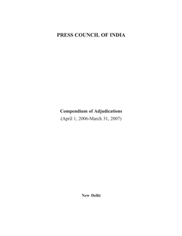 Compendium of Adjudications 2006-2007