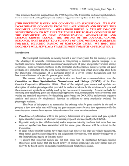 Rice Gene Nomenclature Proposal