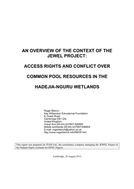 Hadejia-Nguru Wetlands 2003.Pdf
