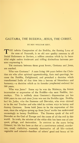 Gautama, the Buddha; Jesus, the Christ