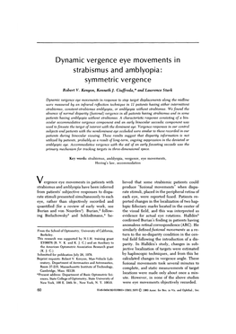 Dynamic Vergence Eye Movements in Strabismus and Amblyopia: Symmetric Vergence