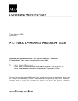 EMR: PRC: Fuzhou Environmental Improvement Project