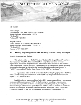 July 3, 2014 Katey Grange Environmental Lead, WRE Project (DOE