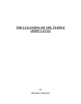 The Cleansing of the Temple (John 2:13-22)