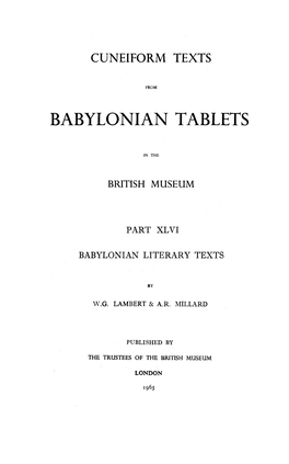 Babylonian Tablets