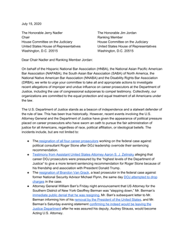 CBAC Letter to House Judiciary Committee – Independence of The
