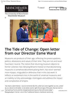 The Tide of Change | Manchester Museum >