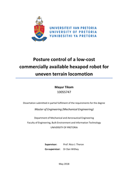 Posture Control of a Low-Cost Commercially Available Hexapod Robot for Uneven Terrain Locomotion