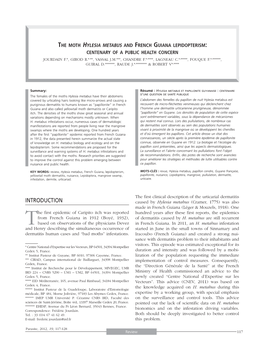 The Moth Hylesia Metabus and French Guiana Lepidopterism