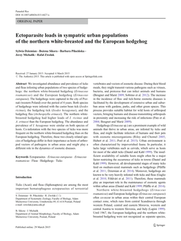 Ectoparasite Loads in Sympatric Urban Populations of the Northern White-Breasted and the European Hedgehog