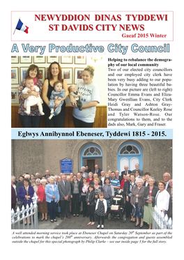 Newyddion Dinas Tyddewi St Davids City News