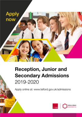 Reception, Junior and Secondary Admissions 2019-2020 Apply