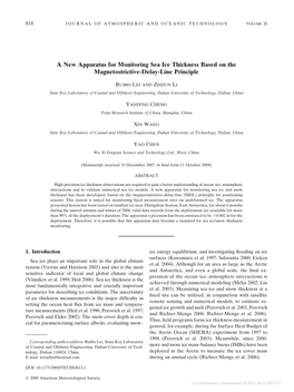 A New Apparatus for Monitoring Sea Ice Thickness Based on the Magnetostrictive-Delay-Line Principle