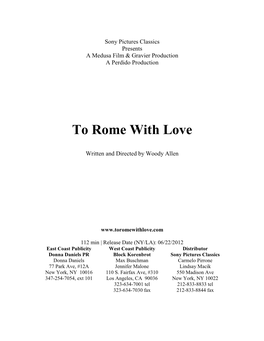 To Rome with Love