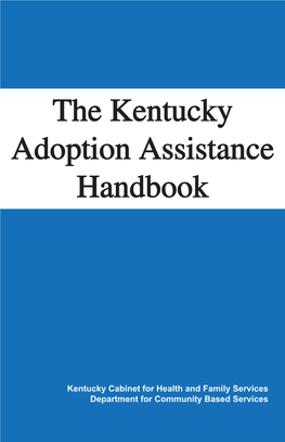 The Kentucky Adoption Assistance Handbook