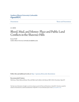 Place and Public Land Conflicts in the Shawnee Hills Karen Wolf Southern Illinois University Carbondale, Kwolf@Lib.Siu.Edu