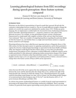 Learning Phonological Features from EEG Recordings During Speech Perception: Three Feature Systems Compared Daniel R