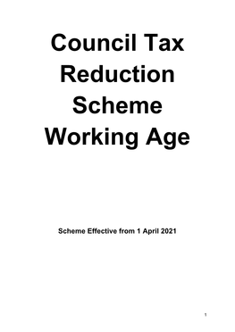 Council Tax Reduction Scheme Working Age