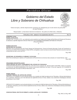 Periódico Oficial Del Estado Para Sus Publicaciones De Ley Y Gírese Atento Oficio Tanto Al C