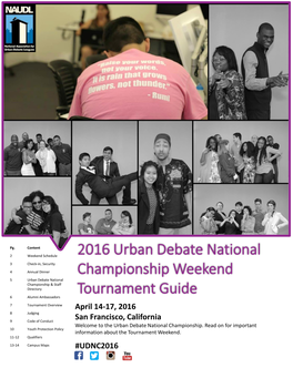 2016 Urban Debate National Championship Weekend