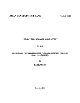 SECONDARY TOWNS INTEGRATED FLOOD PROTECTION PROJECT (Loan 1202-BAN[SF])