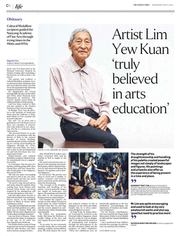 Artist Lim Yew Kuan Died at the National University Hospital on Sunday Evening, After Sustaining a Hip Fracture in a Fall on May 2