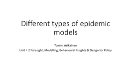 Different Type of Epidemic Models