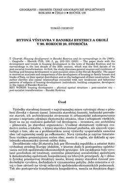 BYTOV a Vysta VBA V BANSKEJ BYSTRICI a OKOLI V 90. ROKOCH