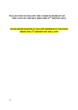 Laws of Cricket 2000 Code 5Th Edition 2013