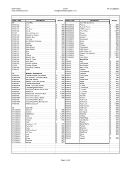 Model Ships Price List January 1 2012