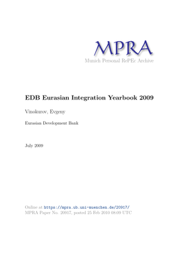 EDB Eurasian Integration Yearbook 2009